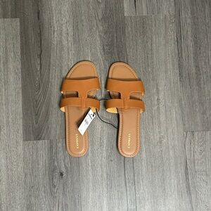 Express Women's size 8 J. CREW Sandals Cyprus Roasted Pecan Tan Leather Sandal